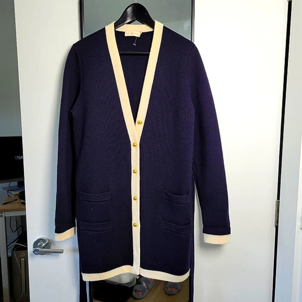 TORY BURCH Sabrina Cardigan In Medium black / Ivory